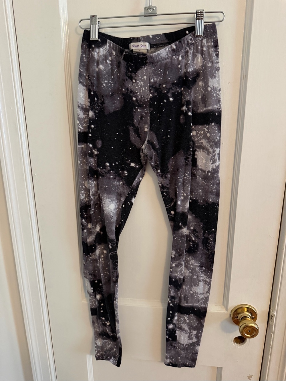 Brat Star Black & Gray Galaxy Leggings